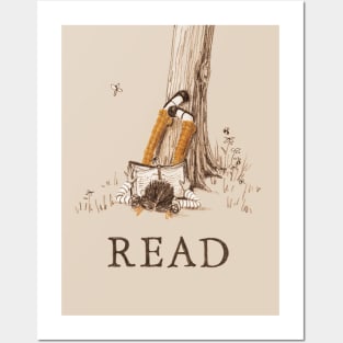 Girl Reading Under a Tree Posters and Art